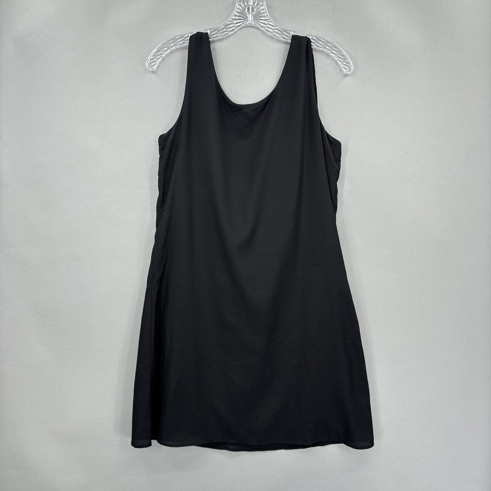 Newbury Kustom Dress Medium Black White Bow Back Sleeveless Mini Party
